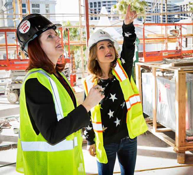 Karie Hall, general manager of The Cromwell Las Vegas, and chef Giada De Laurentiis tour Giada, the latter’s restaurant scheduled to open this spring, on Monday, Jan. 27, 2014, at The Cromwell.