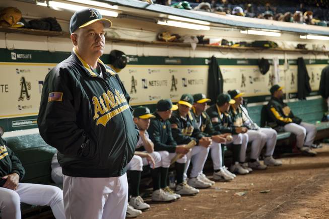 In this image released by Sony Pictures, Philip Seymour Hoffman is shown in a scene from "Moneyball."  