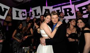 Nick Carter and Fiancee at Palms