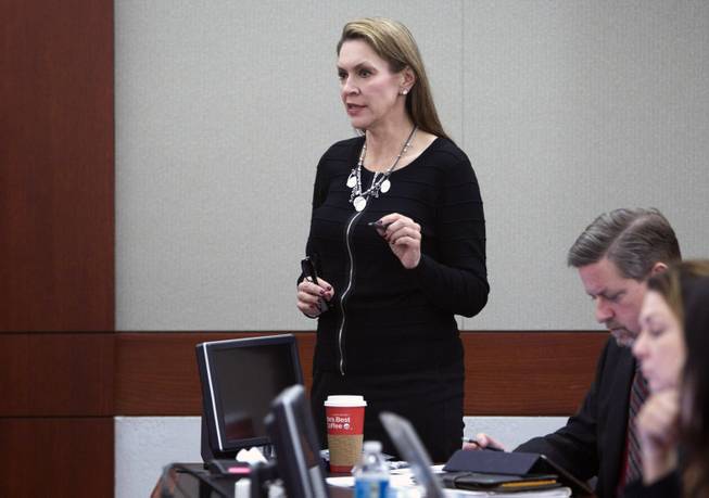 Attorney Elizabeth Quillin speaks to Judge Linda Marie Bell on behalf of a client during DUI Court at the Clark County Regional Justice Center Wednesday, Feb. 12, 2014. STEVE MARCUS