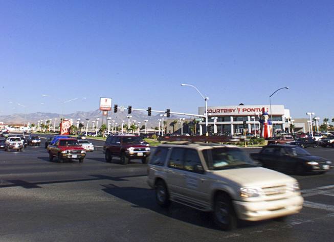 Morning commuters make their way through the intersection at Rainbow Boulevard and Sahara Avenue Wednesday, June 30, 1999. A recent study has named the intersection one of the most dangerous in the country. 