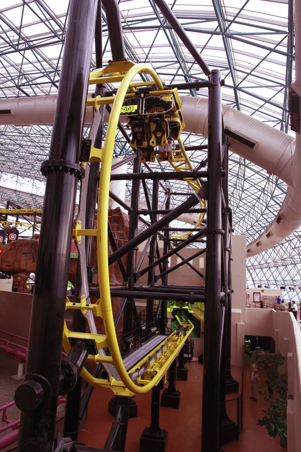 The El Loco roller coaster finishes its run at Circus Circus Tuesday, Feb. 18, 2014.
