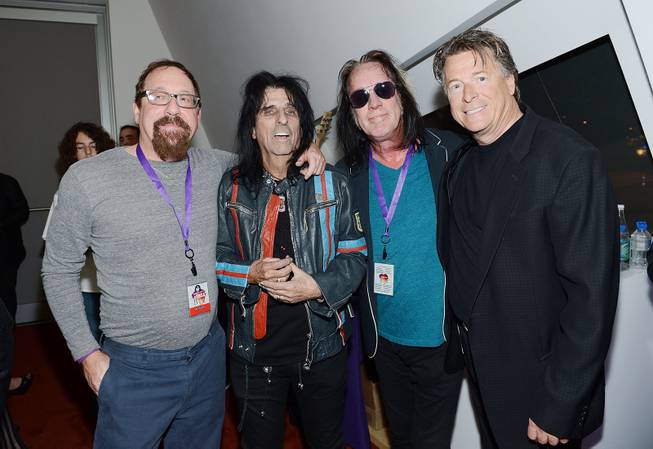 Lonn Friend, Alice Cooper, Todd Rundgren and Gregg Giuffria  during the Kerry Simon "Simon Says Fight MSA" benefit concert at the Keep Memory Alive Center in Las Vegas on Feb. 27, 2014.