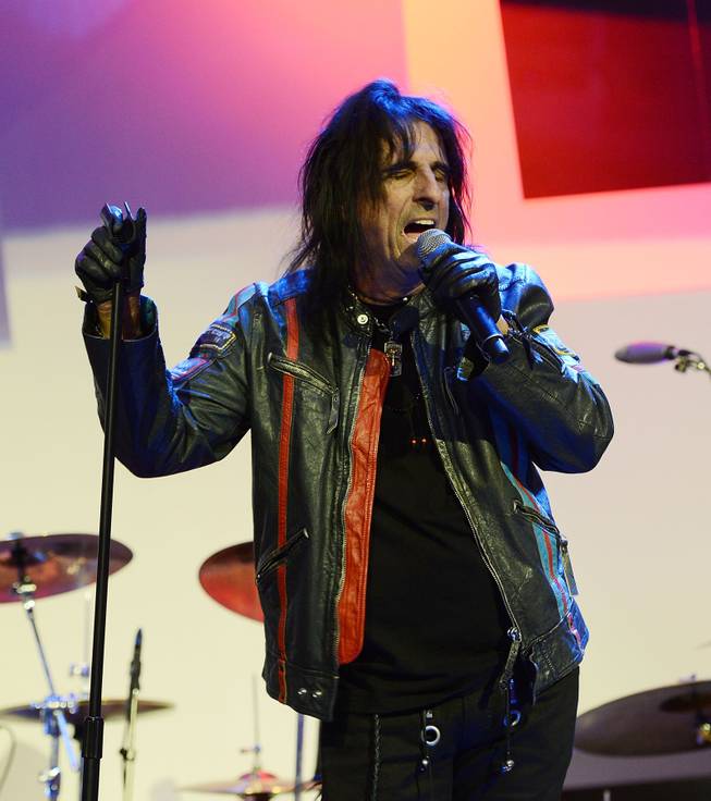 Alice Cooper performs during the Kerry Simon "Simon Says Fight MSA" benefit concert at the Keep Memory Alive Center in Las Vegas on Feb. 27, 2014.