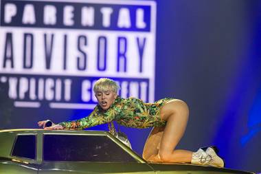 Miley Cyrus performs at MGM Grand Garden Arena on Saturday, March 1, 2014, in Las Vegas.