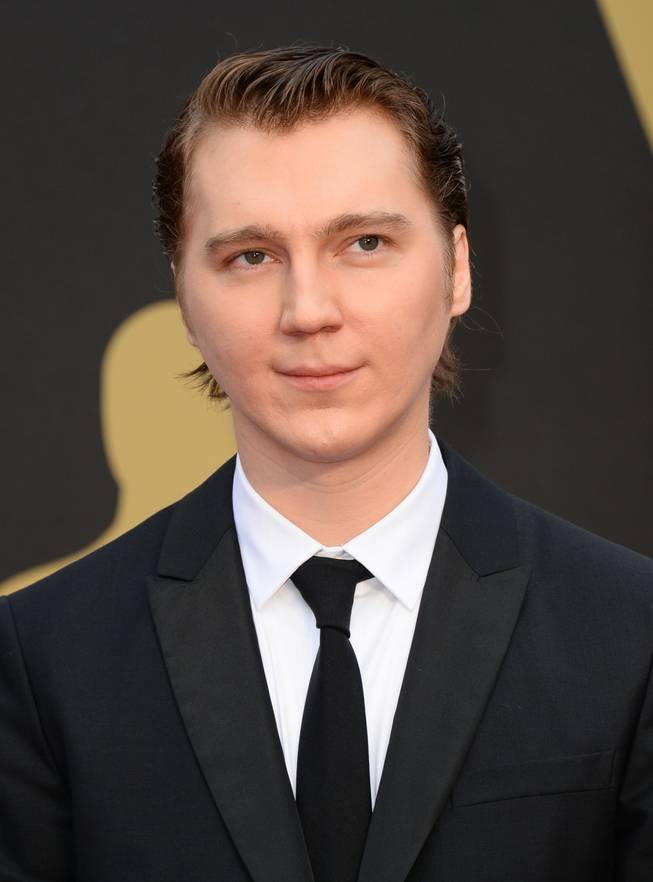 Paul Dano arrives at the Oscars on Sunday, March 2, 2014, at the Dolby Theatre in Los Angeles.  (Photo by Jordan Strauss/Invision/AP)