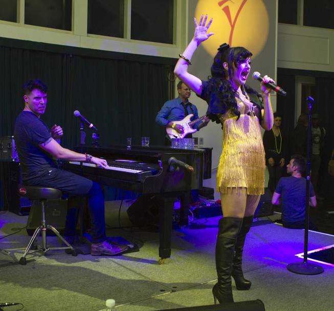 Melody Sweets performs "Come Together" during Las Vegas Weekly's Unscripted Party featuring Stifler in the Havana Room on Tuesday, March 4, 2014, at the Tropicana.