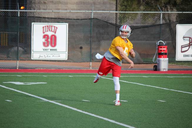 Quarterback Blake Decker during practice at UNLV.