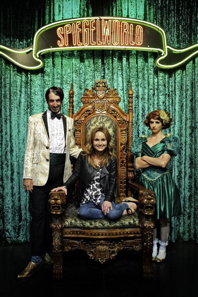 The Gazillionaire, Giada De Laurentiis and Penny Pibbets at “Absinthe” on Friday, March 7, 2014, at Caesars Palace.