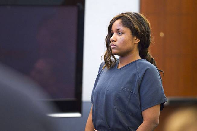 Christine Allen, 30, of Las Vegas, appears in court at the Regional Justice Center Wednesday, March 12, 2014. Allen told police that she drowned her 3-year-old son because of voices in her head, according to a Metro Police arrest report.
