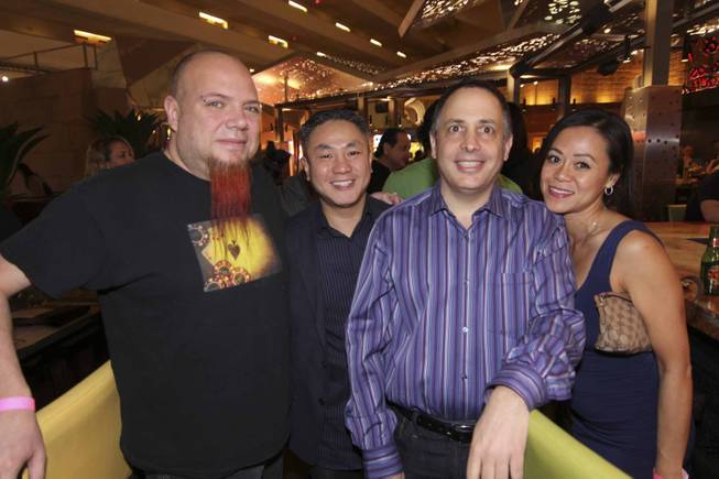Al Mancini, Tommy Tran, Gorge Bergman and Kathy Tran at the Viva Max! benefit dinner for Max Jacobson hosted at Luxor's Tacos & Tequila restaurant Thursday, March 13, 2014.  All proceeds went toward the recovery of Max Jacobson.