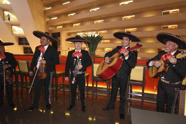 A mariachi group at the Viva Max! benefit dinner for Max Jacobson hosted at Luxor's Tacos & Tequila restaurant Thursday, March 13, 2014.  All proceeds went toward the recovery of Max Jacobson.