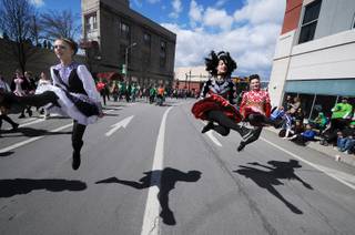 Dancers with the Gallagher School of Irish Dancing perform during the 53rd Scranton St. Patrick's Day Parade held in downtown Scranton, Pa. on Saturday, March 15, 2014. 