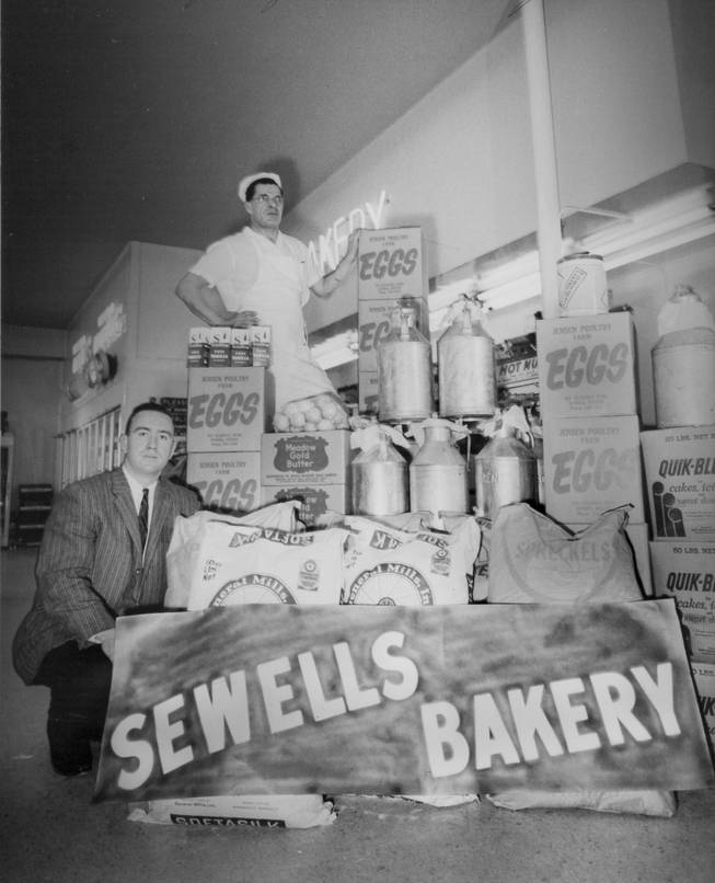 Sewell's Bakery in Reno made and donated the cake for Nevada's centennial celebration in 1964. The cake included 1,152 eggs, 200 pounds of sugar and 600 pounds of icing. It weighed around 1,300 pounds.