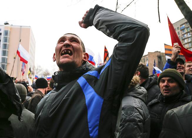 Pro-Russia demonstrator 