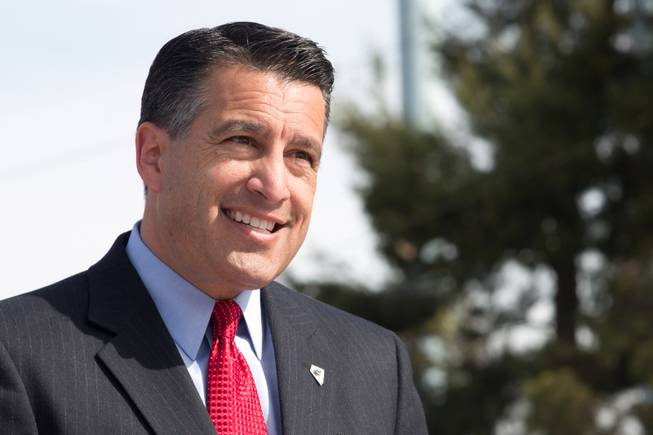 Gov. Brian Sandoval speaks to media about clean energy investment in Nevada on Thursday, March 20, 2014.