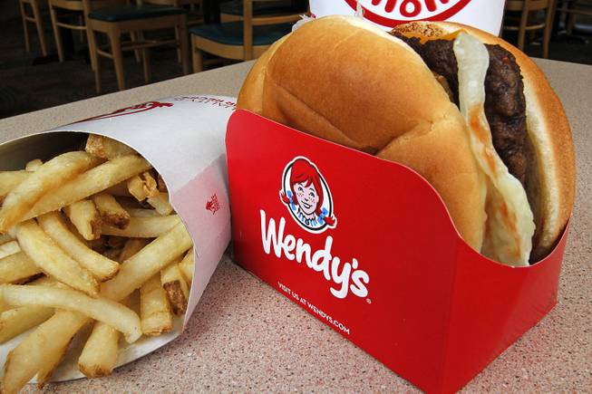 A Wendy's single with cheese large combo meal is shown at a Wendy's restaurant in Mt. Lebanon, Pa., May 6, 2013.