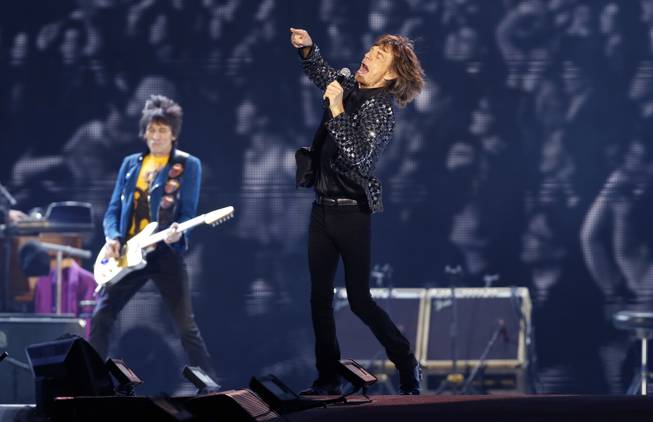In this Feb. 26, 2014, photo, The Rolling Stones perform at the Tokyo Dome in Japan. Israeli concert promoter Shuki Weiss said Tuesday, March 25, 2014, that the legendary band will play in Tel Aviv on June 4.