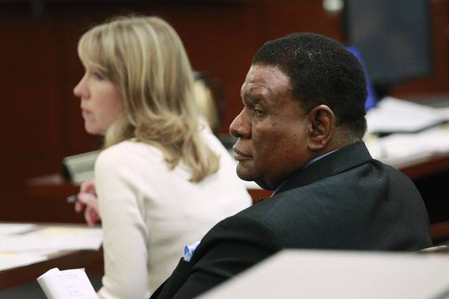 Comedian George Wallace appears in court for his lawsuit against Bellagio on Friday, March 21, 2014, in Las Vegas.