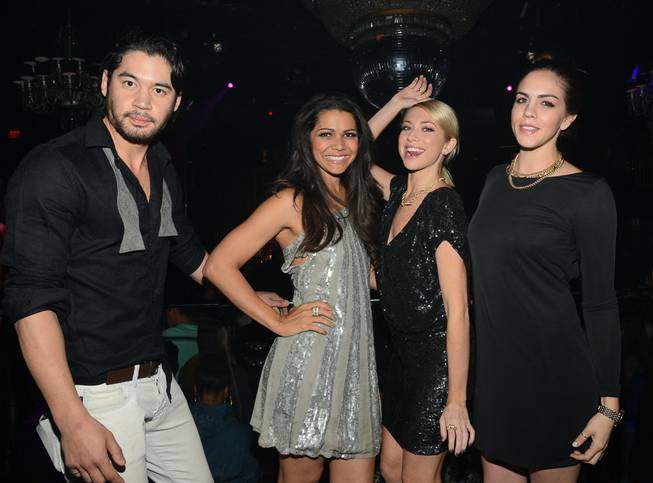 Stassi Schroeder, second from right, with Jeremy Davison, Jennifer Bush and Katie Maloney, hosts at Body English on Saturday, March 29, 2014, in the Hard Rock Hotel.