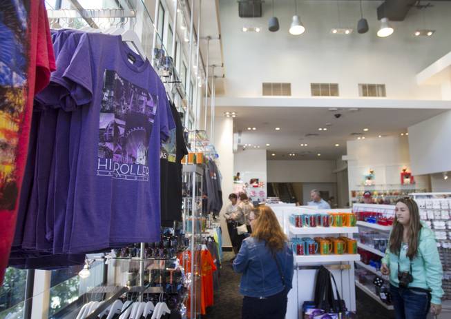 People browse the gift shop at the 550-foot-tall High Roller observation wheel Monday, March 31, 2014. The observation wheel, the tallest in the world, is part of the Linq project, a $550 million development by Caesars Entertainment Corp.