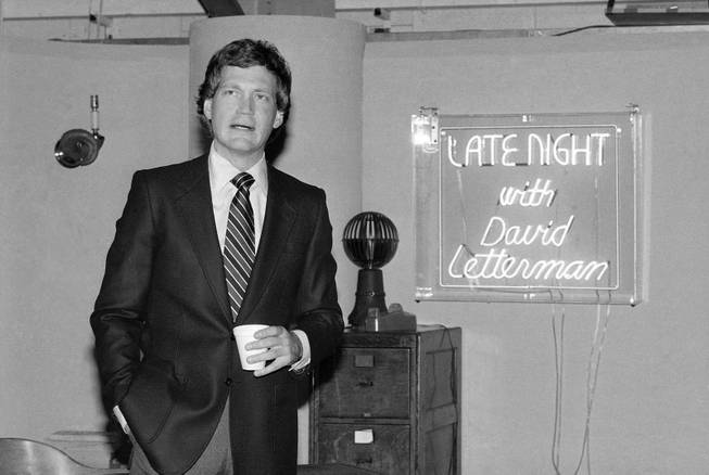 David Letterman at reception in NBC's Studio 6A January 19, 1982 at the announcement of new NBC comedy show "Late Night With David Letterman."