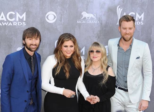 Lady Antebellum and Stevie Nicks arrive at the 49th Annual Academy of Country Music Awards on Sunday, April 6, 2014, at MGM Grand Garden Arena.