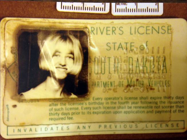 In this undated photo provided by the South Dakota Attorney General's Office, Cheryl Miller's driver's license is seen.