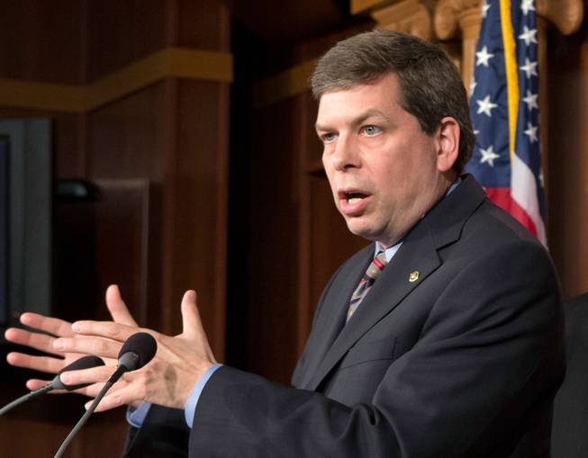 In this March 6, 2013 file photo, Sen. Mark Begich, D-Alaska speaks on Capitol Hill in Washington. The political climate for “Obamacare” suddenly looks brighter, possibly giving Democrats a chance to fight back on the GOP’s top issue this fall. Democrats in at least one tight Senate race are openly embracing the new health law’s popular features, but several others are holding back. Republicans say the somewhat upbeat news _ higher enrollments, and lower cost projections _ won’t do much to change Americans’ negative view of the health care law.