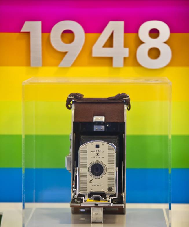 The first Polaroid Land camera from 1948 is one of many on display in the Polaroid Museum on Wednesday, April 23, 2014.