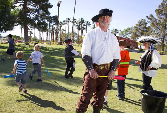 Frank Van Dyke, director of the Red Rock Fencing Center, poses during the second annual Pirate Festival Las Vegas in Lorenzi Park Sunday, April 27, 2014.