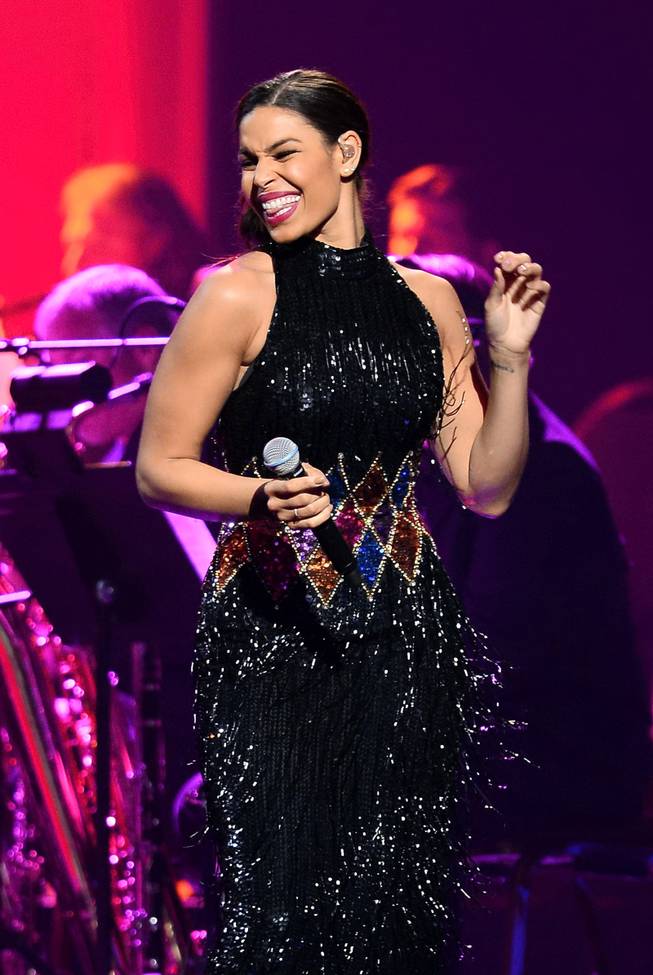 Singer Jordin Sparks performs during the 18th annual Keep Memory Alive “Power of Love Gala” benefit for the Cleveland Clinic Lou Ruvo Center for Brain Health honoring Gloria Estefan and Emilio Estefan Jr. on Saturday, April 26, 2014, at MGM Grand Garden Arena.

