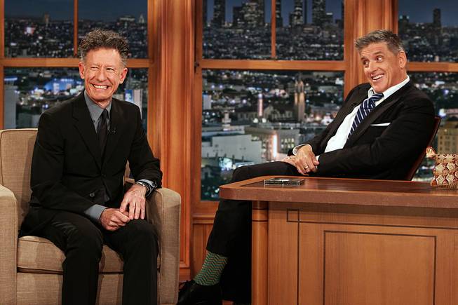 Lyle Lovett and Craig Ferguson appear on "The Late Late Show With Craig Ferguson" on April 23, 2014, on CBS.