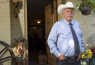 Rancher Cliven Bundy stands at his ranch house Sunday, May 4, 2014, near Bunkerville.