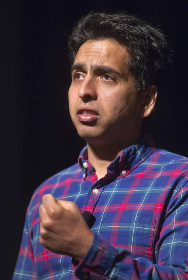 Sal Khan drives home his theories on learning during a speech about online education and financial literacy at WACUBO14 in the J.W. Marriott on Monday, May 5, 2014.
