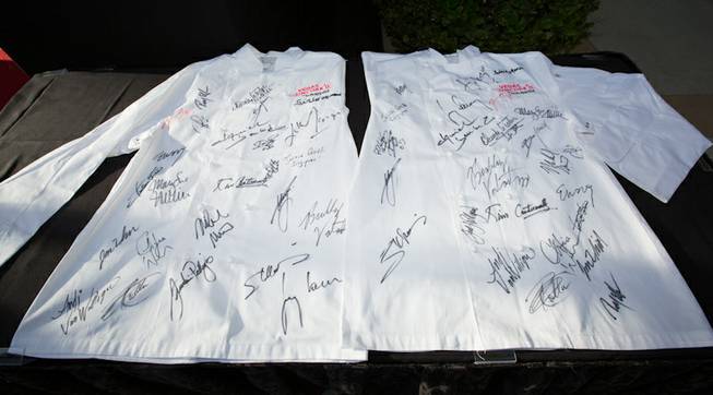 The autographed chef’s jacket at the 2014 Vegas Uncork’d Grand Tasting on Friday, May 9, 2014, at Caesars Palace.
