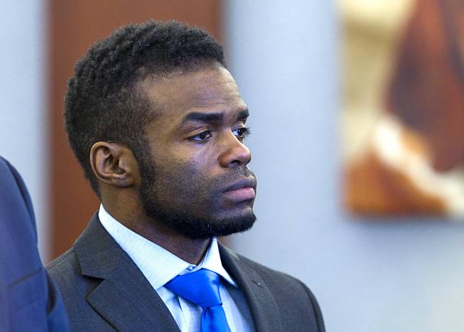 Jason Omar Griffith appears in court during his trial at the Regional Justice Center Tuesday, May 13, 2014. Griffith is accused of murdering Luxor "Fantasy" dancer Deborah Flores Narvaez in December 2010.