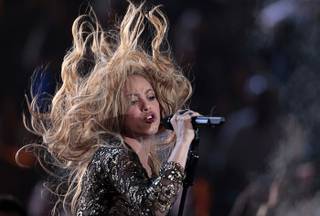 Colombian singer Shakira performs during the 2014 Billboard Music Awards at the MGM Grand Garden Arena Sunday, May 18, 2014.