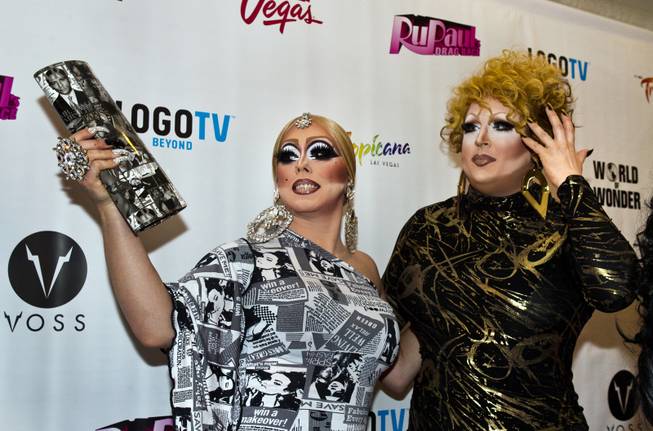 India Ferrah and Mimi Imfurst pose together on the Red Carpet for "RuPaul's Drag Race" at the Season 6 Finale Viewing Party featuring a live screening of the show at The New Tropicana on Monday, May 19, 2014.