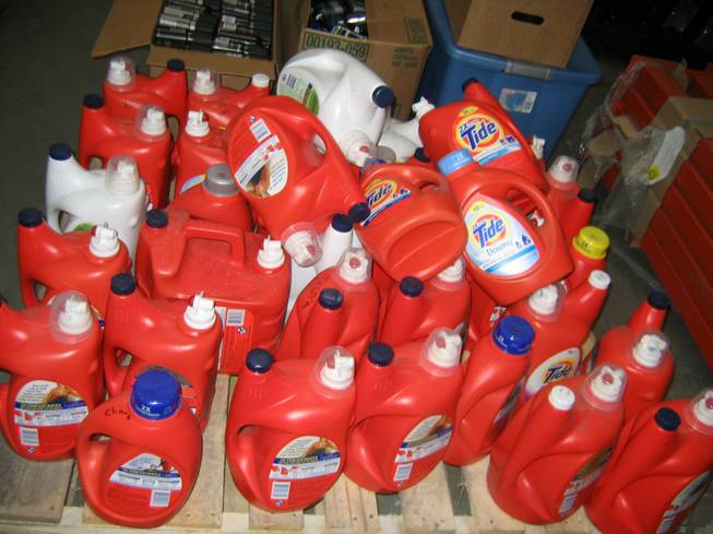 About half of Metro Police retail arrests last year involved laundry detergent. This booty of Tide, assembled one or two items at a time and kept in a storage unit to be sold at a fraction of the suggested retail price, came from a 2009 bust. 