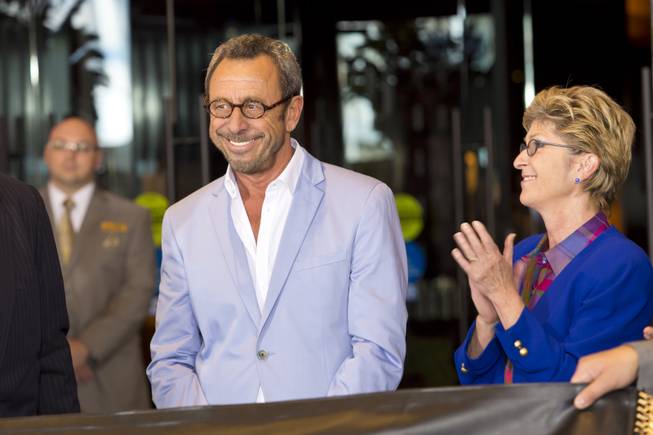 Nightlife mogul Victor Drai and Clark Counry Commissioner Chris Giunchigliani attend the ribbon-cutting ceremony at The Cromwell, Wednesday May 21, 2014. The Cromwell is the first stand-alone boutique hotel located on the Las Vegas Strip.