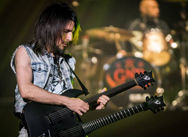 Bumblefoot performs during Guns N Roses' An Evening of Destruction, No Trickery!, which marked their return to The Joint at Hard Rock Hotel & Casino to launch their second residency on Wednesday, May 21, 2014.