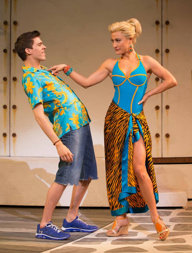 Joe Moeller and Alison Ewing perform "Does Your Mother Know?" during "Mamma Mia!" at the Tropicana in May.