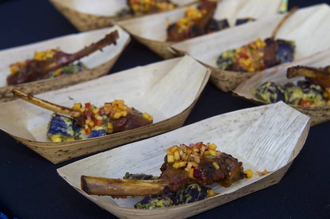 The Epicurean Affair features a lamb dish during the annual showcase of nearly 75 of Las Vegas finest restaurants, nightclubs and beverage purveyors on Thursday, May 22, 2014.