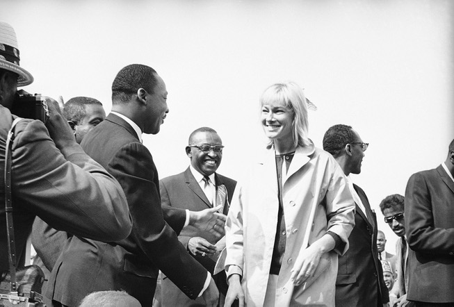Integration leader Martin Luther King, left, greets actress May Britt ...