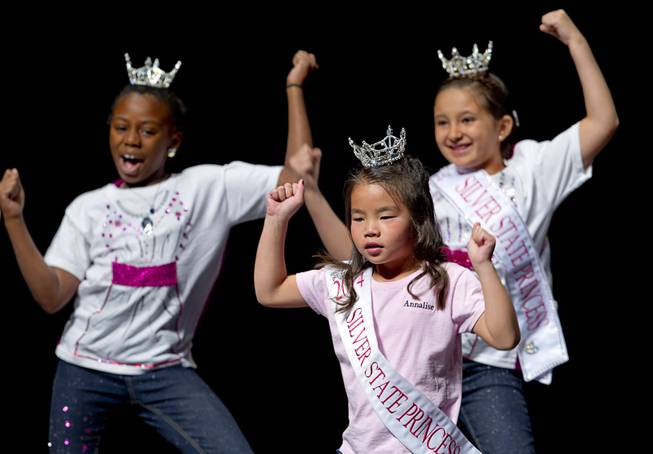 Analise Irving, 7, and other Silver State Princesses perform during the Miss Nevada and Miss Nevada Outstanding Teen Pageant at the Las Vegas Academy Theater Sunday, June 1, 2014.