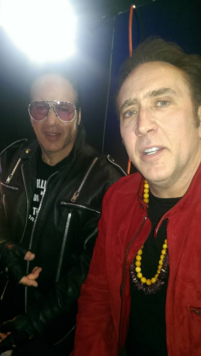 Andrew Dice Clay, left, and Nicolas Cage in a photo from the Revolver Golden Gods Awards at Nokia Theater in Los Angeles.