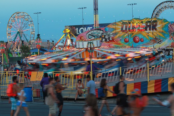 Midway rides operate during the first night of the Electric Daisy Carnival Friday, June 20, 2014 at the Las Vegas Motor Speedway.