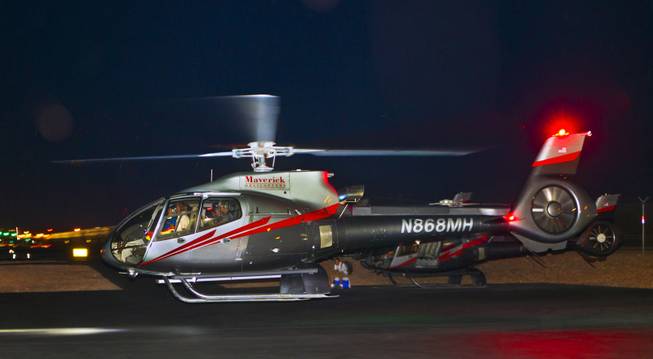 CEO of Insomniac and EDC founder Pasquale Rotella departs from Maverick Helicopters with friends on his way to opening night of EDC at the Las Vegas Motor Speedway on Friday, June 20, 2014.
