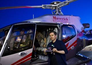 CEO of Insomniac Pasquale Rotella is also the founder of EDC and at Maverick Helicopters on his way to opening night of EDC at the Las Vegas Motor Speedway on Friday, June 20, 2014.